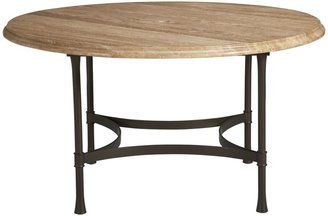 Ethan Allen Round dining table with light marble top