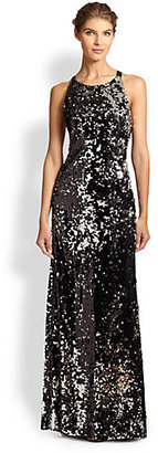 Milly Sequined Cross-Back Gown