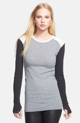 Enza Costa Colorblock Cotton & Cashmere Jersey Sweater
