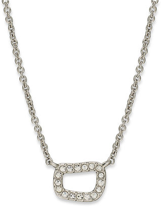 Eliot Danori Necklace, Rhodium-Plated Pave Crystal Pendant Necklace