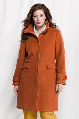 Lands' End Women's Plus Size Luxe Wool Walker Coat