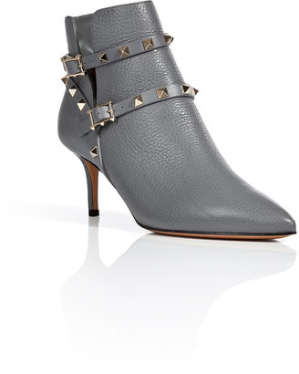 Valentino Leather Rockstud Ankle Boots Gr. 36
