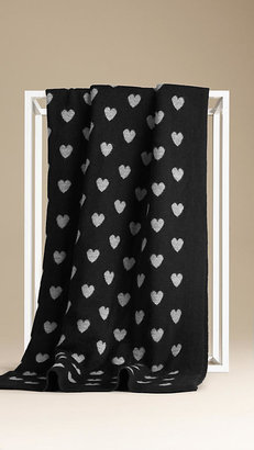 Burberry Cashmere Heart Design Baby Blanket
