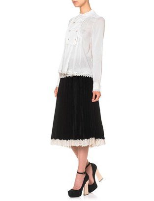 Meadham Kirchhoff Black Velvet Winky Skirt