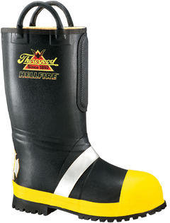 Thorogood Womens Rubber Insulated Fire Fighting Boot Lug Sole Steel Toe Narrow N (AA) Black 507-6000