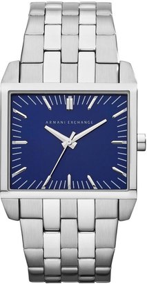 Armani Exchange Blue Dial and Stainless Steel Bracelet Mens Watch