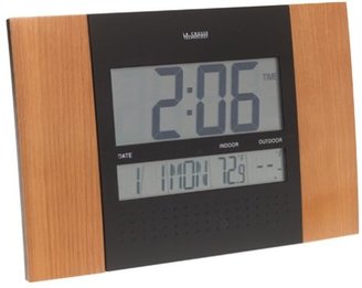 La Crosse Technology WS-8017U-OAK Digital Wall Clock with Remote Temperature