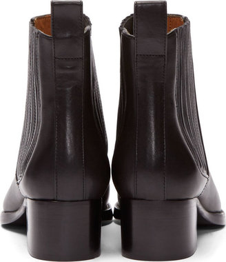 Veronique Branquinho Black Leather Floreto Chelsea Boots