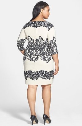 Adrianna Papell Print Sheath Dress (Plus Size)