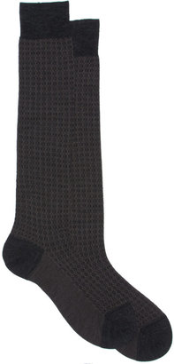 Barneys New York Geometric-Patterned Rib-Knit Knee Socks