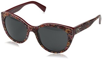 Dolce & Gabbana Women's DG4217 Round Sunglasses, Top Mosaic On Red & Grey, 54 mm