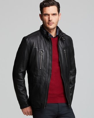 HUGO BOSS Neldo Waxy Leather Jacket