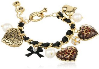 Betsey Johnson Women's Toggle Leopard Bracelet Leopard Charm Bracelet One Size