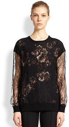 Jason Wu Lace & Floral-Print Pullover