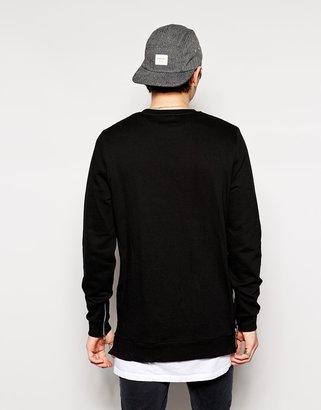 ASOS Longline Sweatshirt With Sleeve And Side Zips
