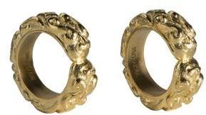 Gourmet Dining Katy Briscoe Home Bangles 24K Goldplated Brass Napkin Rings/Set of 2