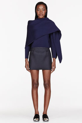 J.W.Anderson Navy Asymmetrical Layered sweater