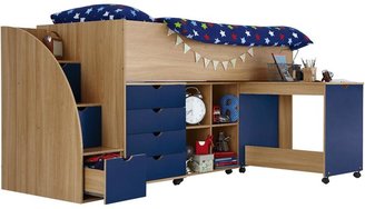 Kidspace Milo Mid Sleeper Kids Bed Frame with Storage Steps