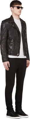 BLK DNM Black Studded & Quilted Leather Biker Jacket