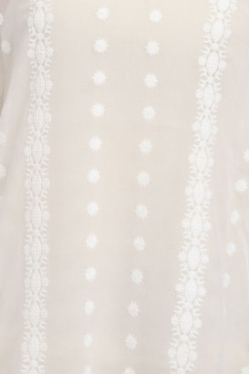 Zoa V Neck Bell Sleeve Blouse in White