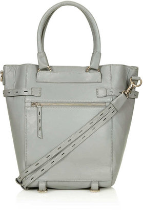Topshop Buckle trim leather tote bag