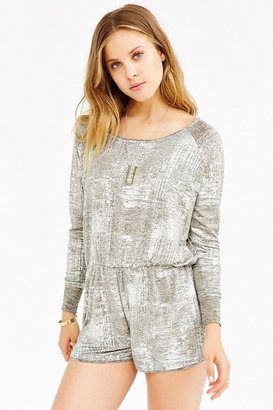 Urban Outfitters Pins And Needles Metallic Draya Romper