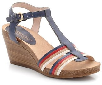 PIKOLINOS Benissa Leather Wedge Sandals with Ankle Strap