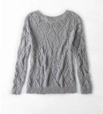 American Eagle Open Knit Crewneck Sweater
