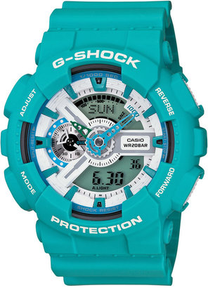 G-Shock Men's Analog-Digital Teal Resin Strap Watch 51x55mm GA110SN-3A