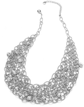 Alfani Silver-Tone Crystal Mesh Statement Necklace