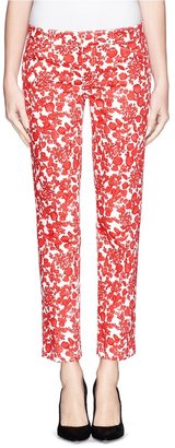 Tory Burch 'Laurel' floral print cropped jeans