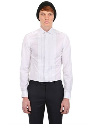 Façonnable Slim Fit Cotton Poplin Shirt W/ Plastron
