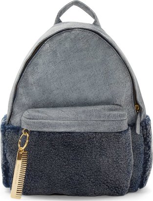Amélie Pichard Gray Leather & Shearling Backpack