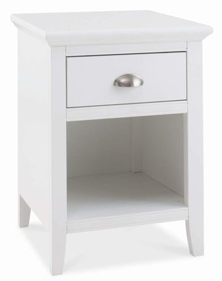 Linea Etienne white 1 drawer bedside chest