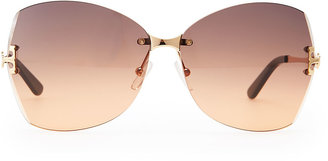 Tory Burch T-Temple Butterfly Sunglasses, Gold/Orange