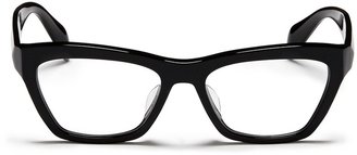 Rectangular cat-eye plastic optical glasses