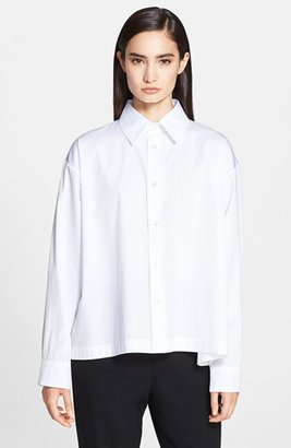eskandar Slim A-Line Cotton Poplin Shirt