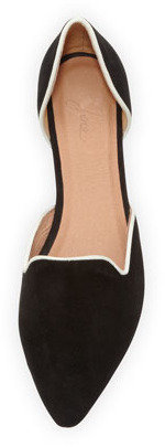Joie Florence Suede d'Orsay Flat, Black/White