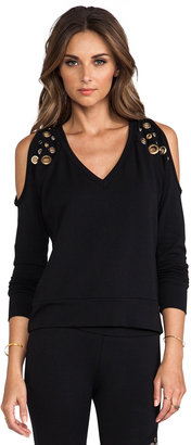 Love Haus by Beach Bunny Grommet Loungewear V Neck Pullover