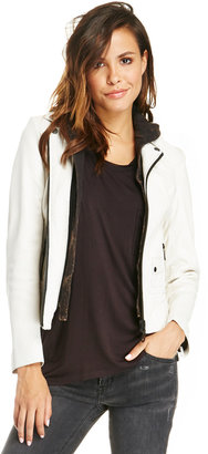 Doma Hoodie Leather Jacket in white M - L