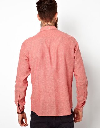 ASOS Shirt In Long Sleeve With Linen Mix