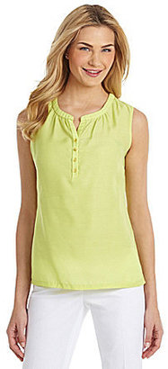 Jones New York Collection Gathered Dobby Shell Top