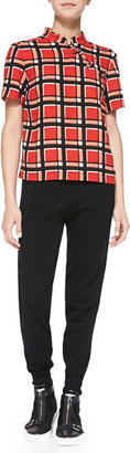 Marc by Marc Jacobs Toto Plaid Crepe Top