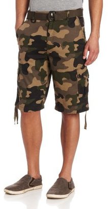 Southpole Men's Big-Tall Belted Ripstop Camo Cargo Shorts with, 13.5 Inch