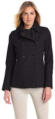 Tommy Hilfiger Women's Classic Double-Breasted Wool-Blend Peacoat