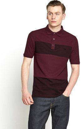 Fred Perry Oxford Colour Block Mens Polo Shirt - Port