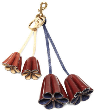 Marc Jacobs Leather Flower Bag Charm Marine & Natural