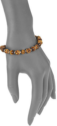 Gucci Bamboo, Tiger's Eye & Sterling Silver Beaded Bracelet