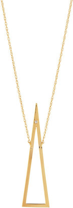 Jennifer Zeuner Jewelry Naven Open-Triangle Necklace with Single Diamond