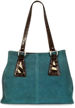 Maschera Suede and Animal Print Pony-Hair Tote